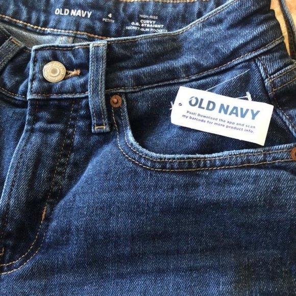 NWT Old Navy High Rise Curvy OG Straight, Secret-Slim Pocket Jeans Sz 4 Petite - Picture 6 of 12